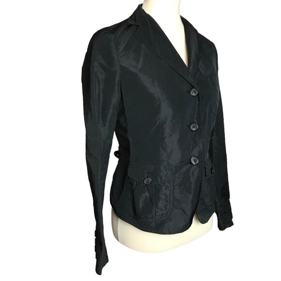 Weekend Max Mara Black Lightweight Casual Button Front Windbreaker Coat Jacket 6 - Picture 4 of 13